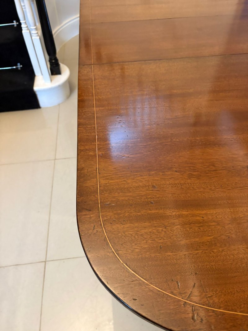 Quality Antique Edwardian 12 Seater Triple-Pedestal Dining Table